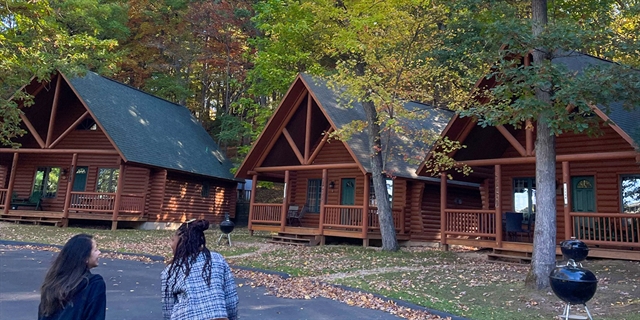 exterior of cabins at cedar lodge