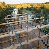 Aerial view of the ropes course.