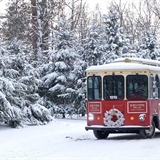 A trolley in winter.