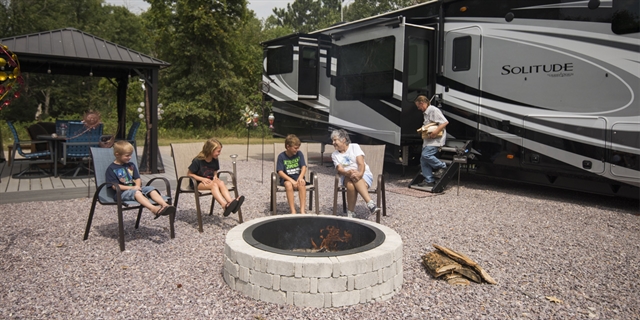 Campers at Bonanza Campground Resort in Wisconsin Dells.