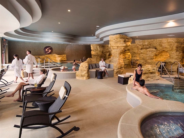 People in the spa at Sundara Inn & spa in Wisconsin Dells.