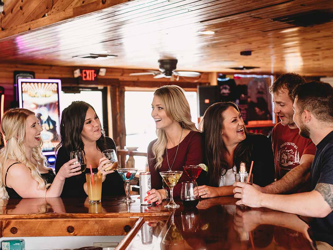 A group at Edge-O-Dells bar in Wisconsin Dells.