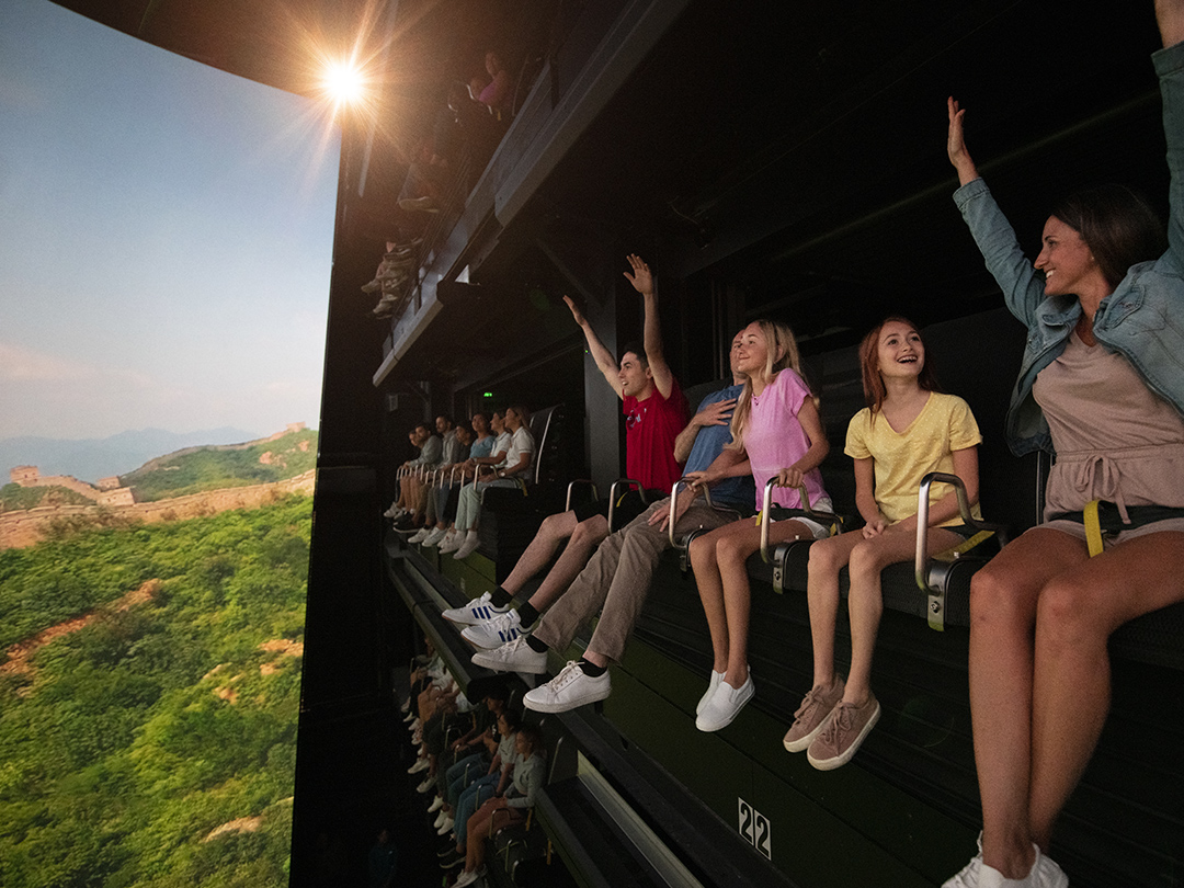 Family riding Take Flight aerial adventure.