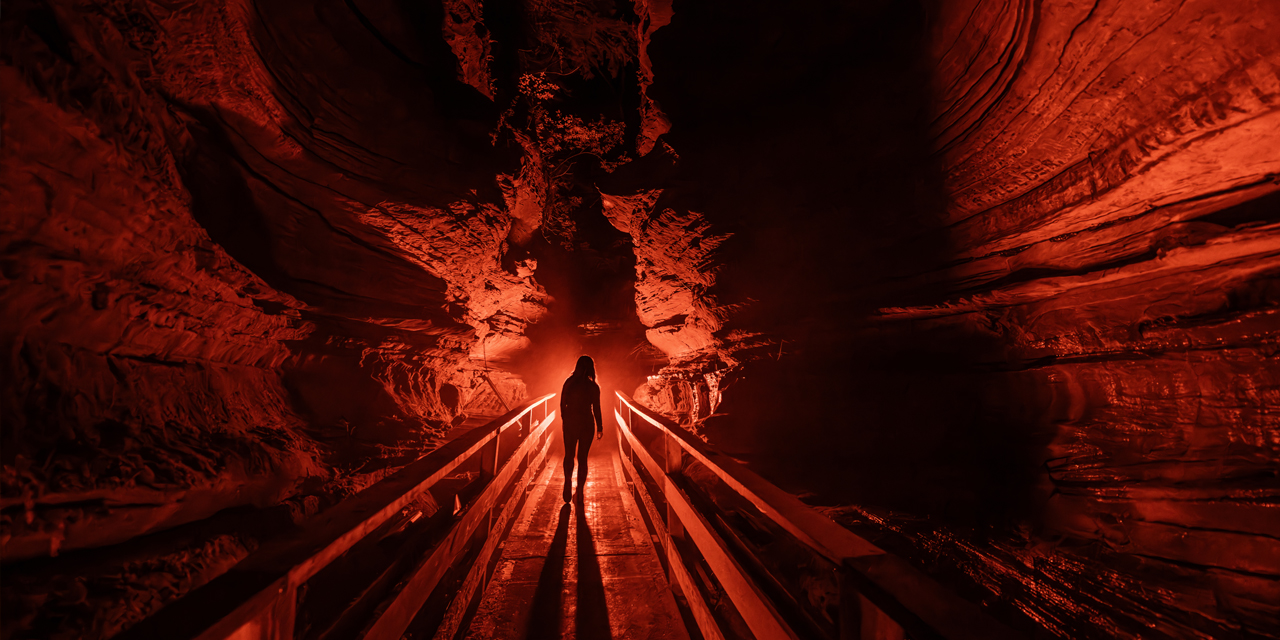 Spooky Canyon Lighting at Wisconsin Dells Ghost Boat