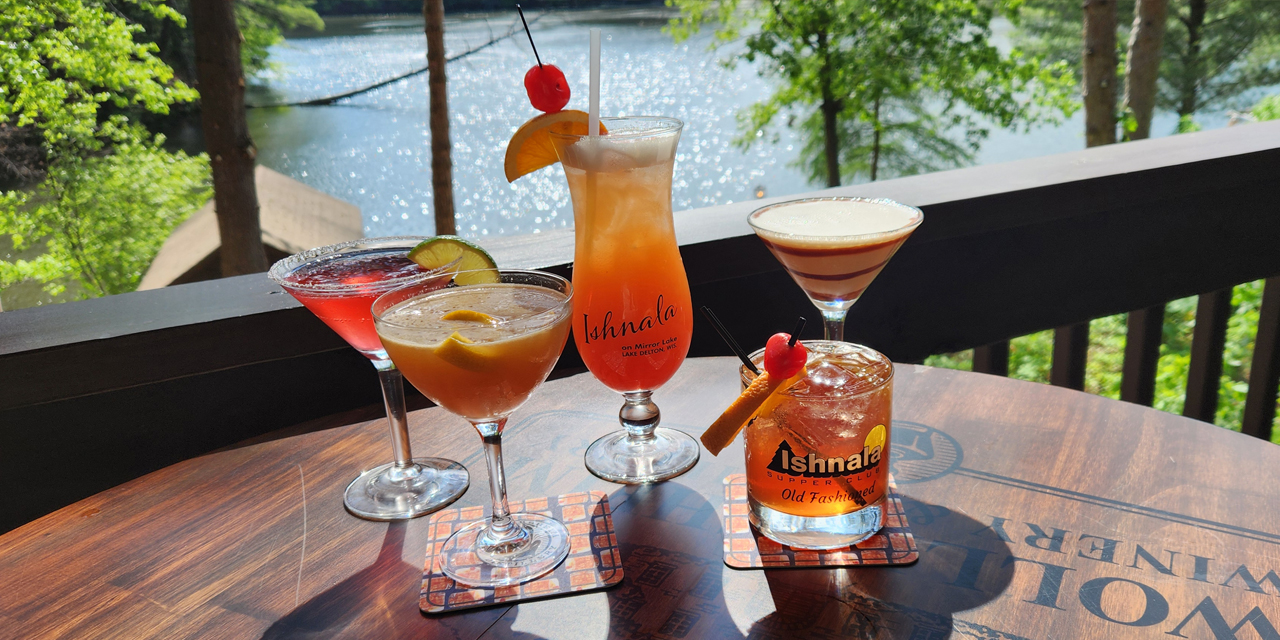 Ishnala Supper Club's drinks on a table