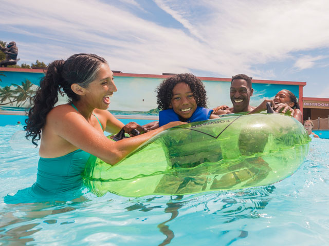 Family at The Wave at Noah's Ark Waterpark