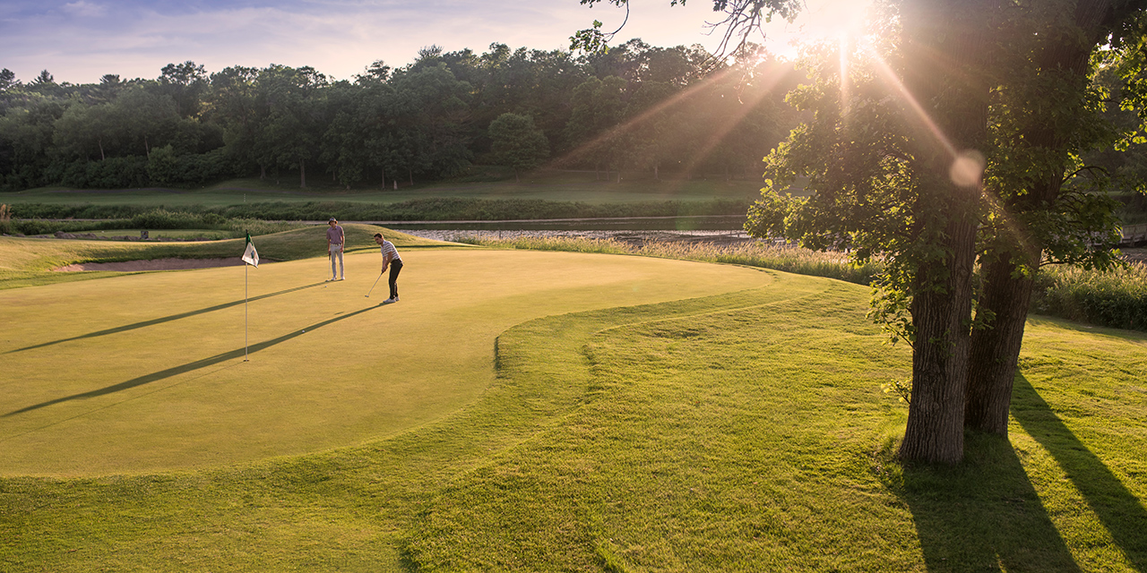 Men on the green.