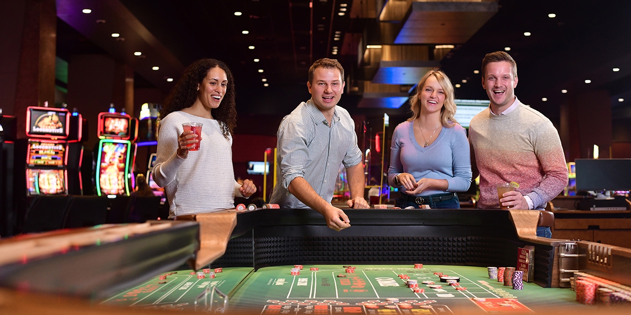 Four adults playing at Ho-Chunk Gaming.