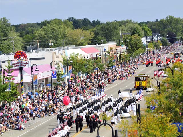 Wo-Zha-Wa parade on Wisconsin Dells Broadway.