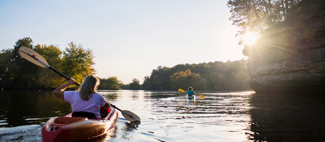 Kayaking in Wisconsin River 