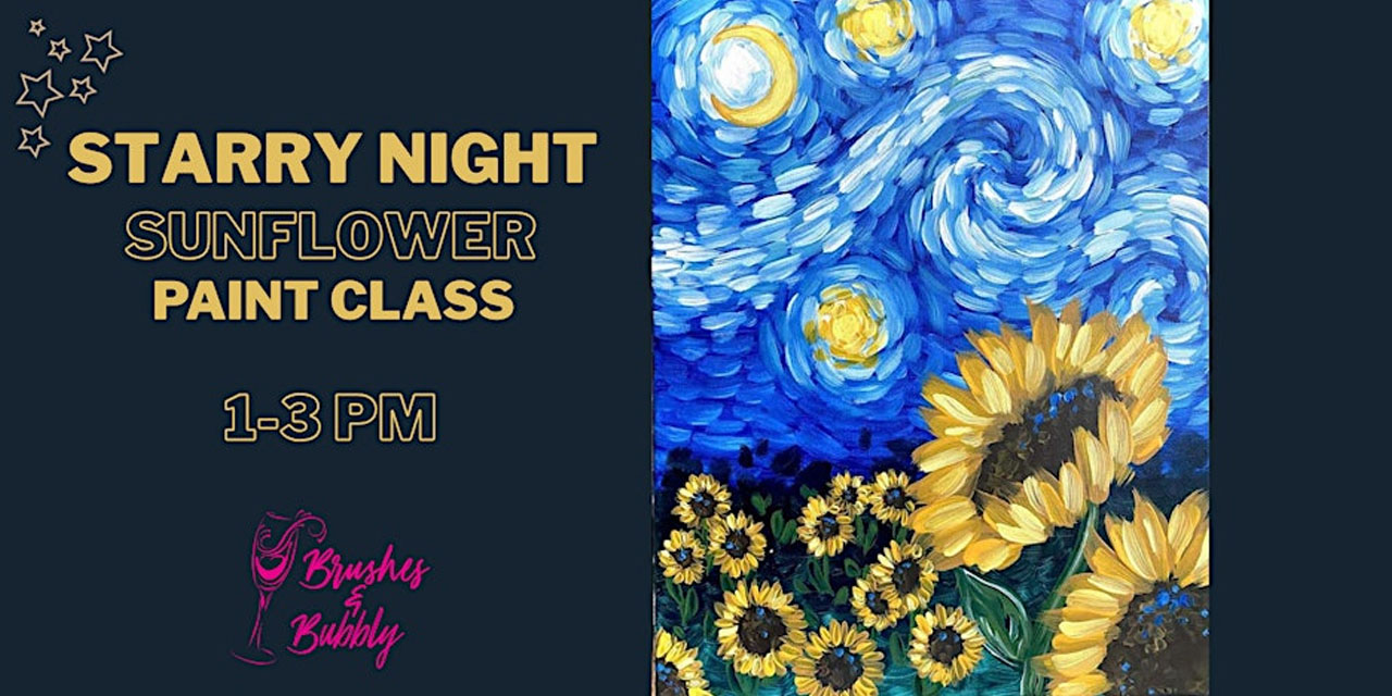 Starry Night Sunflower Painting Class