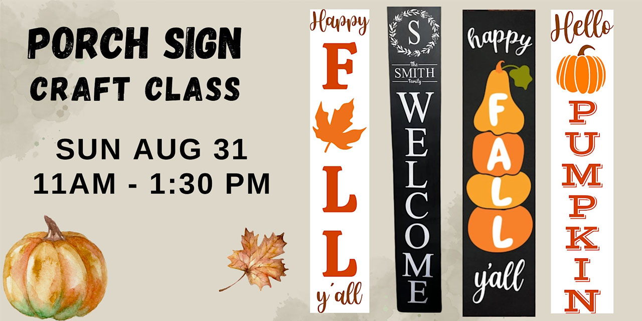 Brushes & Bubbly Porch Sign Painting