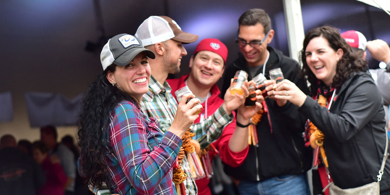 People cheering at Dells On Tap event