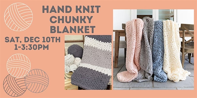 Hand Knit Chunky Blanket at Brushes & Bubbly.