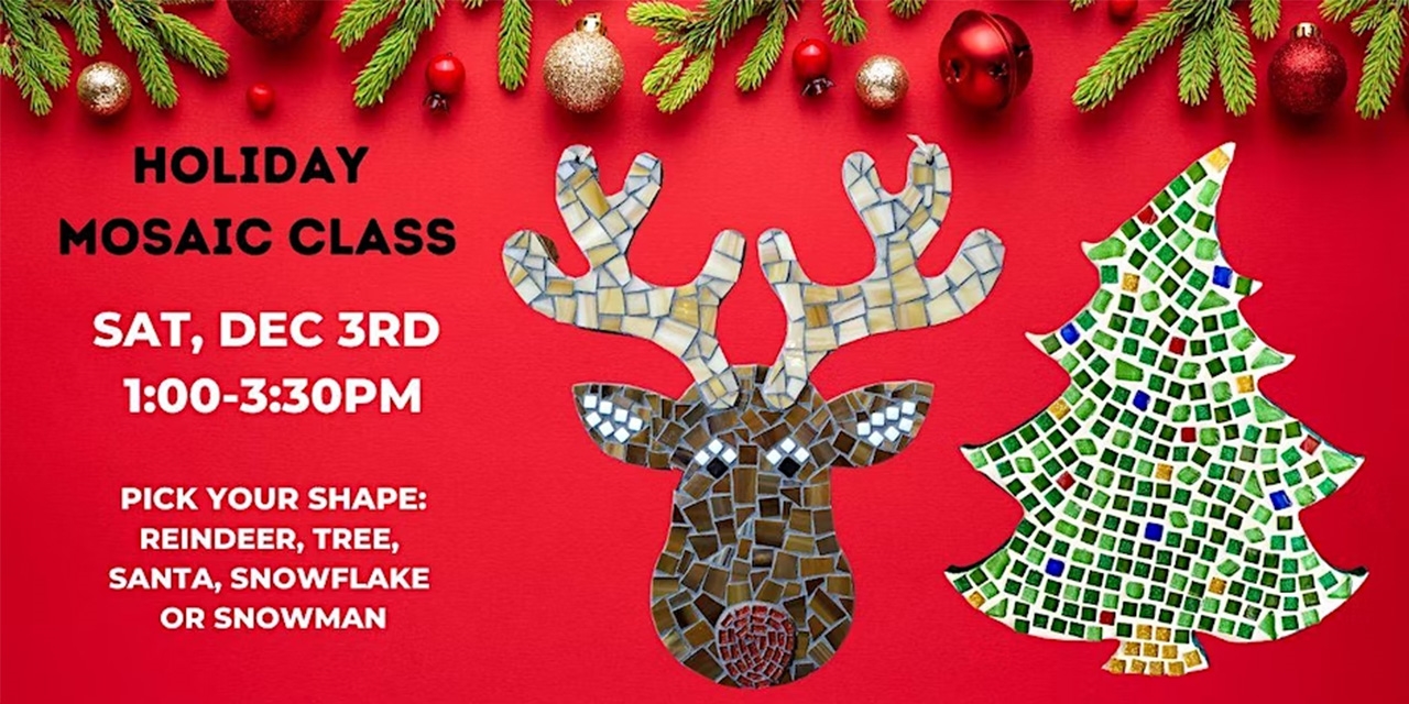 Holiday Mosaic Class at Brushes & Bubbly.