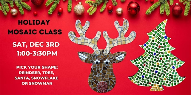 Holiday Mosaic Class at Brushes & Bubbly.