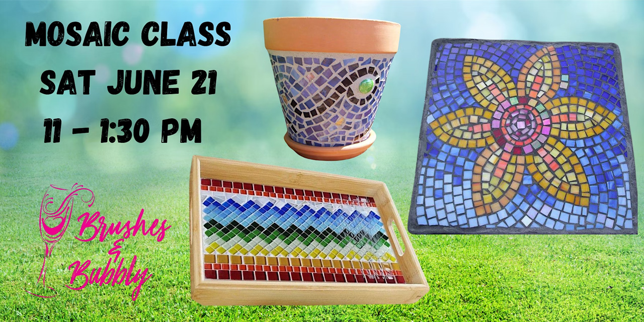 Mosaic Class at Brushes & Bubbly