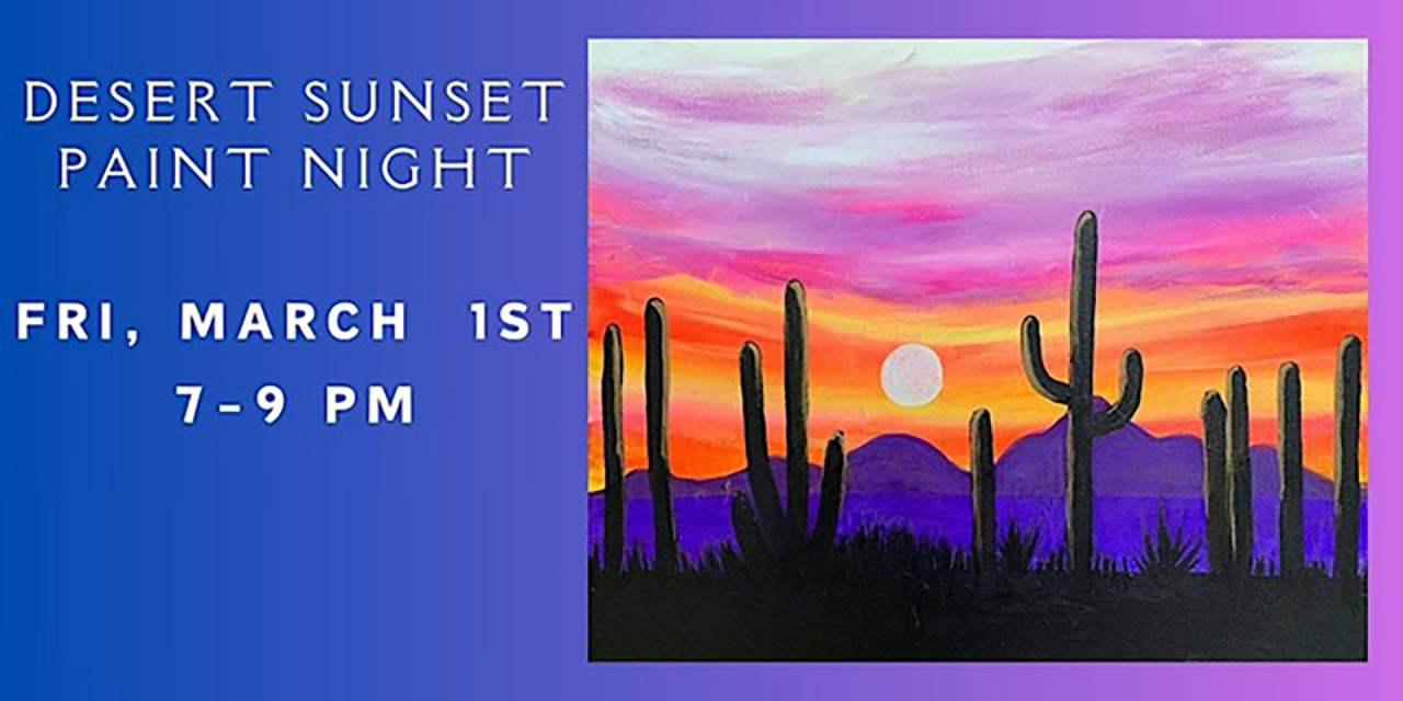 Desert Sunset Paint Class at Brushes & Bubbly