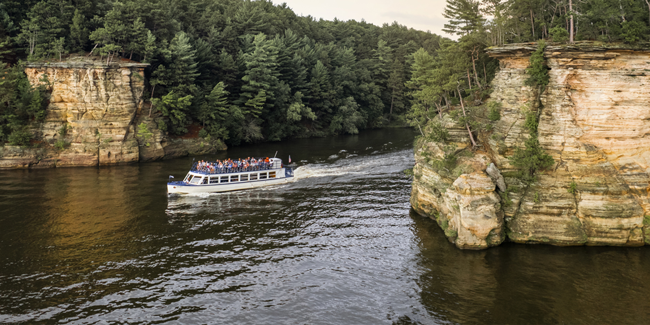 A Dells Boat Tour on the Wisconsin River.