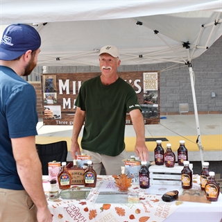 Maple Syrup Vendor at Farmers' Market.
