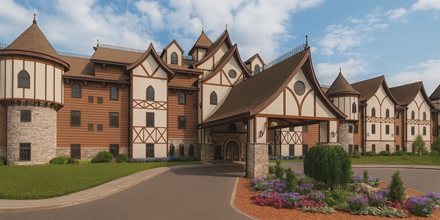 Rendering of the resort exterior.
