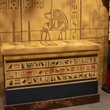 An Egyptian sarcophagus at Booby Trap Escape Rooms.