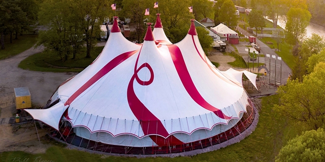 A large circus tent at Circus World.