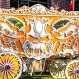 A circus wagon.