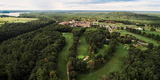 Aerial shot of the golf course.