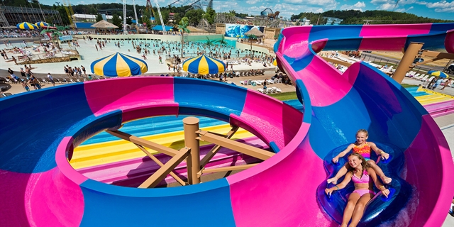 The outdoor waterpark at Mt. Olympus Water & Theme Park.
