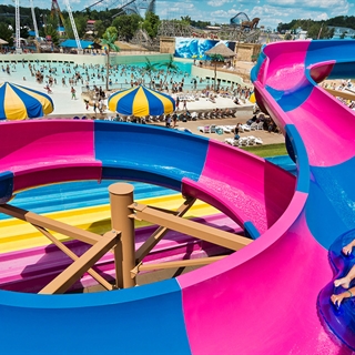 The outdoor waterpark at Mt. Olympus Water & Theme Park.