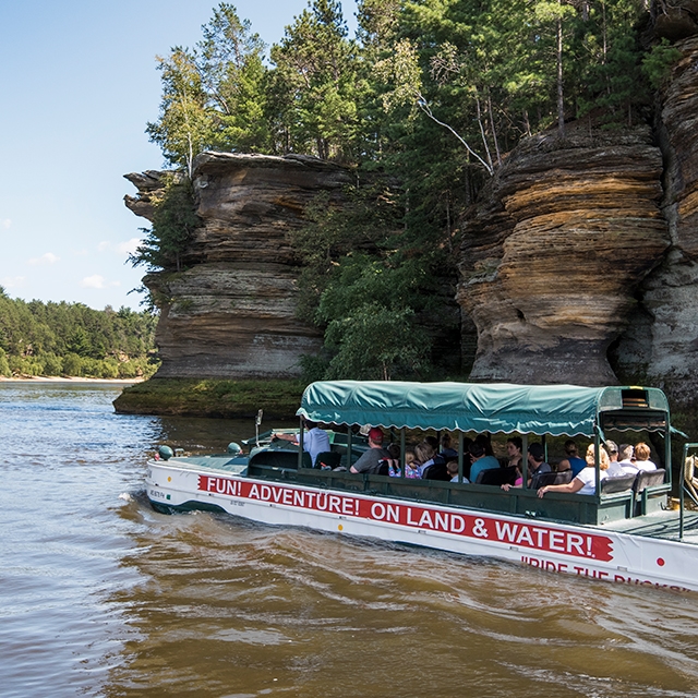 An Original Wisconsin Ducks tour in Wisconsin Dells.