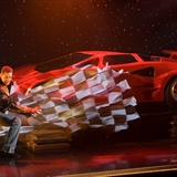 Rick Wilcox reveals a Lamborghini during his show.