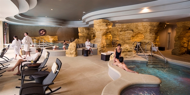 People relaxing in the general spa area.