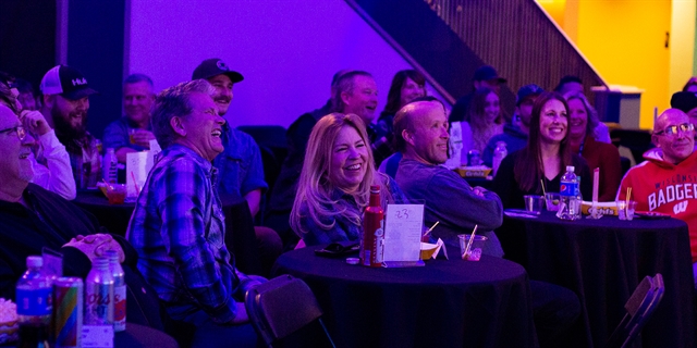 Audience having fun at Cambrian Comedy Club.