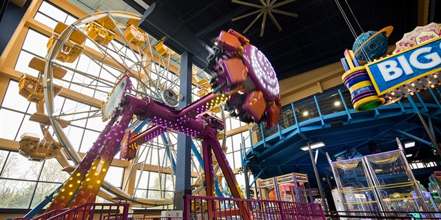 The indoor amusement park at Tom Foolery's Adventure Park.