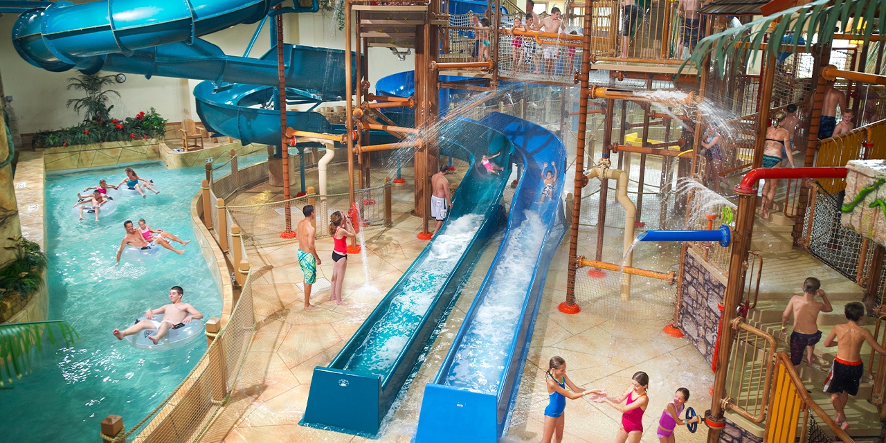 The indoor waterpark at Chula Vista Resort Waterparks.
