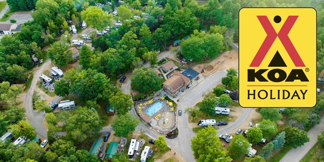 Aerial view of KOA Campground.