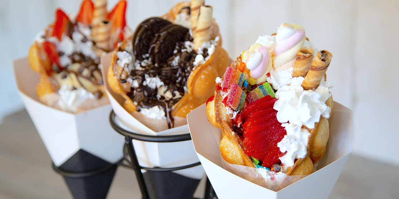 A selection of bubble waffles from Dells Bistro.