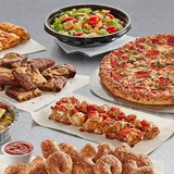 Domino&apos;s pizza and other menu items.