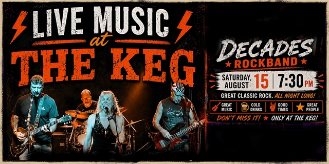 Live Music - Decades Rock Band at The Keg Bar & Grill
