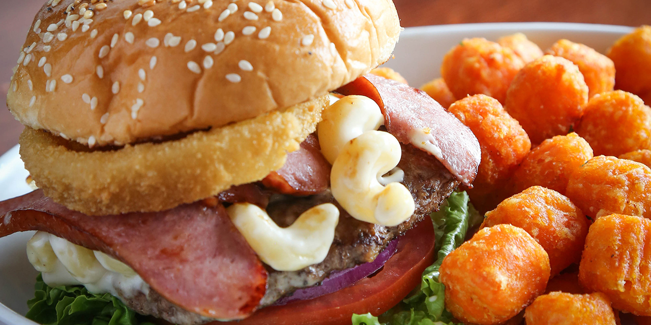 Cheeseburger and potatoes at Lake City Social.