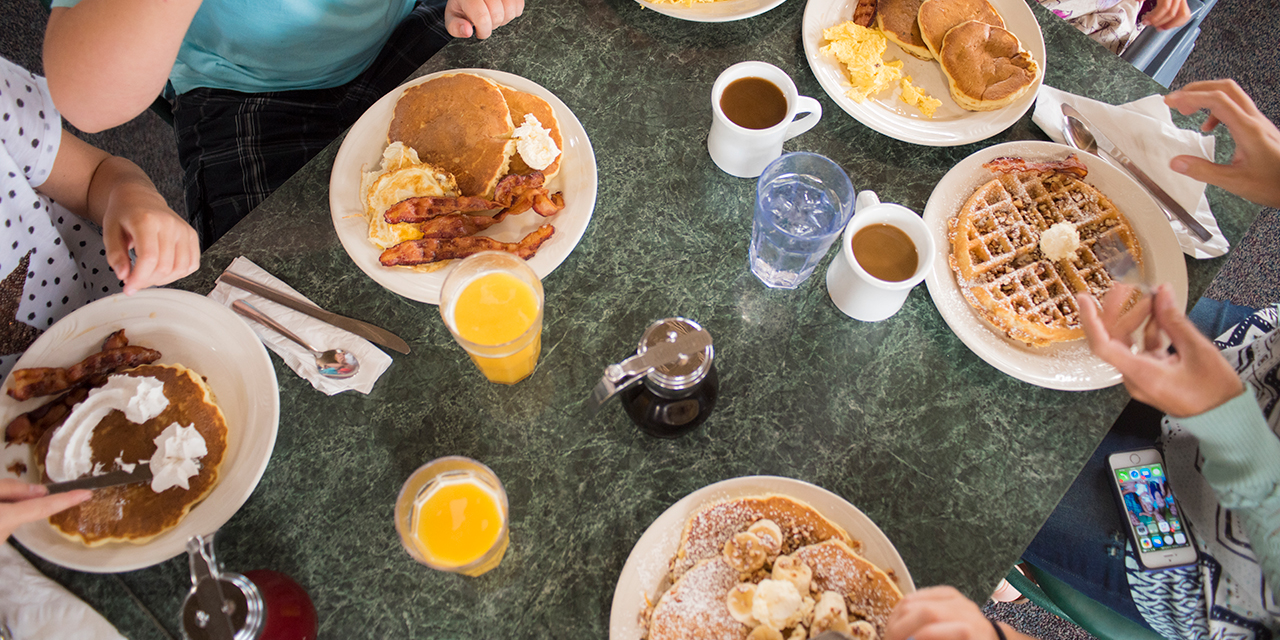 Various breakfast foods at Mr. Pancake.