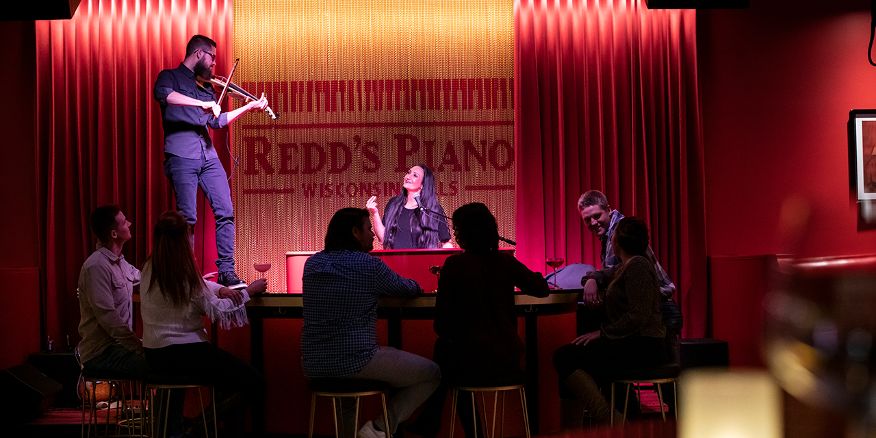 A performance at Redd's Piano Bar in Wisconsin Dells.