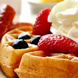 Waffles and fruit at Wintergreen Grille.