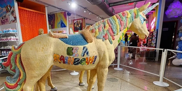 Horse statue made of candy.