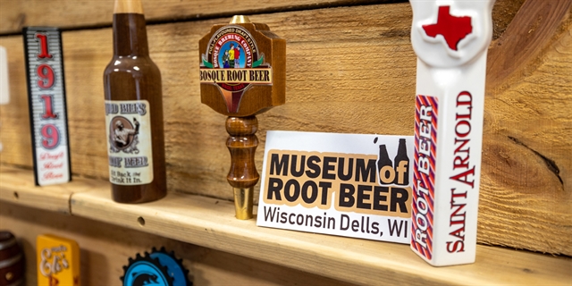Root beer tap handles at the Museum of Root Beer.