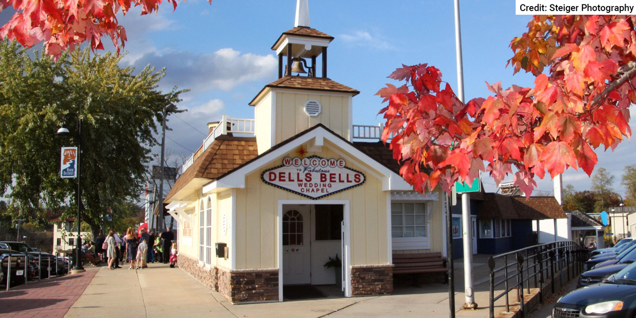 Exterior of the wedding chapel.